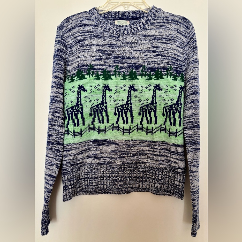 Vintage Sears JR Bazaar Giraffe Sweater Size L